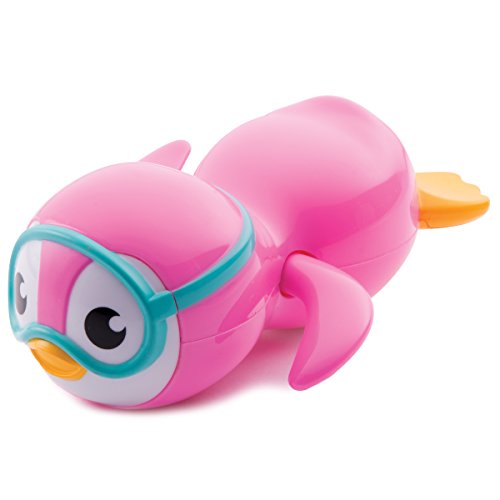 Toys for Babies Under One: Munchkin Wind Up Swimming Penguin Bath Toy, Pink