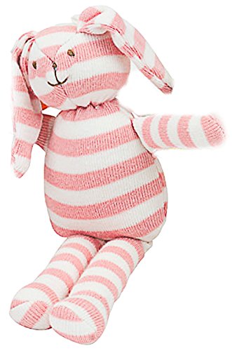 Toys for Babies Under One: Under the Nile Baby Toy Scrappy Bunny Stuffed Animal 6″ Organic Cotton, One Bunny (Girl Surprise)