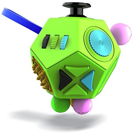 Toys and Games for Autistic Children: Fidget Dodecagon –12-Side Fidget Cube Relieves Stress and Anxiety Anti Depression Cube for Children and Adults with ADHD ADD OCD Autism (B1 Green)