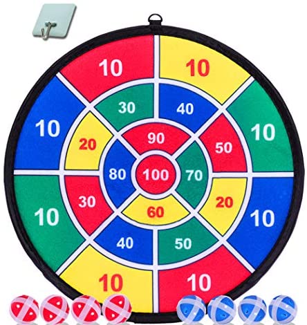 Toys and Games for Autistic Children: Kids Game Dart Board Set 8 Sticky Balls and 13.8 Inches (35cm) Dartboard – Safe Dart Game – Gift for Kids – Colorful Box Package