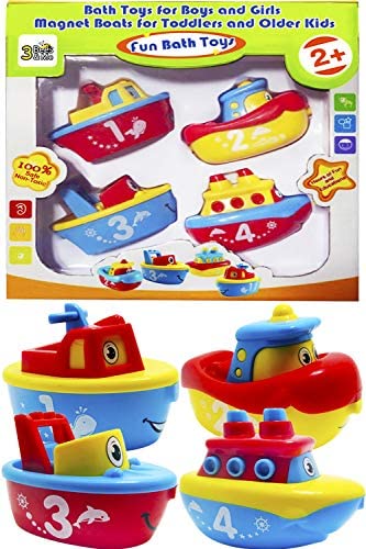 Toys for Toddlers: 3 Bees & Me Bath Toys for Boys and Girls – Magnet Boat Set for Toddlers & Kids – Fun & Educational