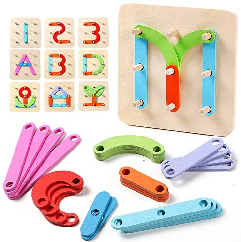 Toys and Games for Pre-Schoolers: Lewo Wooden Letter Number Sorter Puzzle Preschool Activities Educational Toys for Kids