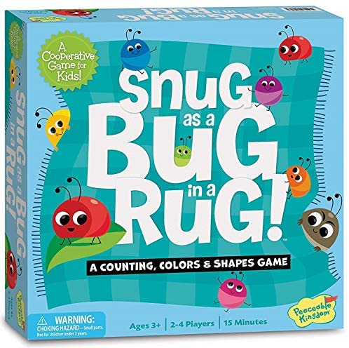 Toys and Games for Pre-Schoolers: Peaceable Kingdom Snug as a Bug in a Rug Award Winning Preschool Skills Builder Game for Kids