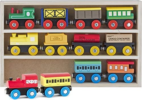 Toys for Toddlers: Play22 Wooden Train Set 12 PCS – Train Toys Magnetic Set Includes 3 Engines – Toy Train Sets For Kids Toddler Boys And Girls – Compatible With Thomas Train Set Tracks And Major Brands – Original