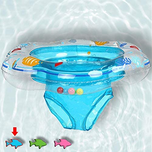 Toys for Babies Under One: Baby Swimming Ring Floats with Safety Seat Double Airbag Swim Rings for Babies Kids Swimming Float Baby Floats for Pool Swim Training Aid Kids PVC Pool Floats for Toddlers of 6-24 Months – Blue