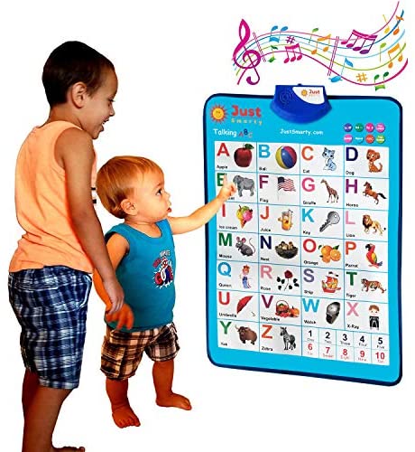 Toys for Toddlers: Just Smarty Electronic Interactive Alphabet Wall Chart, Talking ABC & 123s & Music Poster, Best Educational Toy for Toddler. Kids Fun Learning at Daycare, Preschool, Kindergarten for Boys & Girls