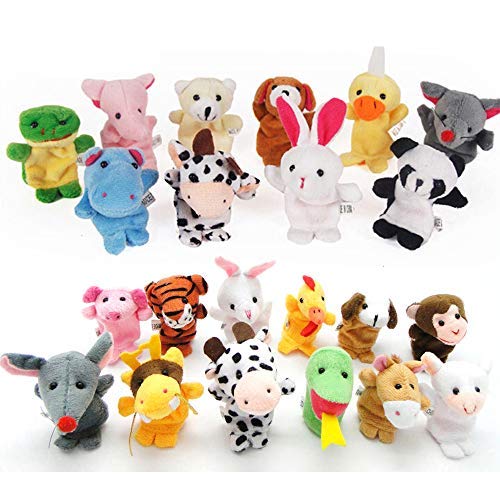 Toys and Games for Autistic Children: 22 pcs Plush Animals Finger Puppet Toys – Mini Plush Figures Toy Assortment for Kids, Soft Hands Finger Puppets Game for Autistic Children, Great Family Parents Talking Story Set