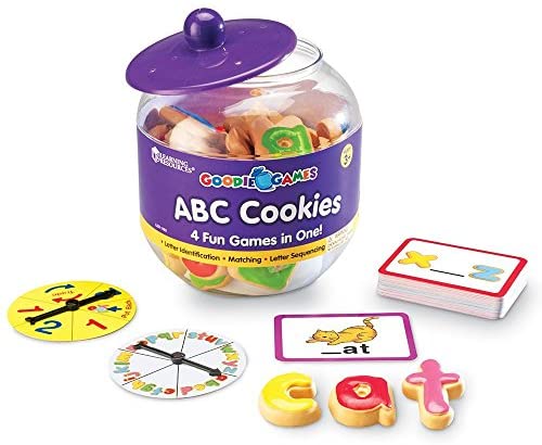 Toys and Games for Pre-Schoolers: Learning Resources Goodie Games ABC Cookies, 4 Games in 1, Alphabet, Pre-Reading, Phonics, Ages 3+