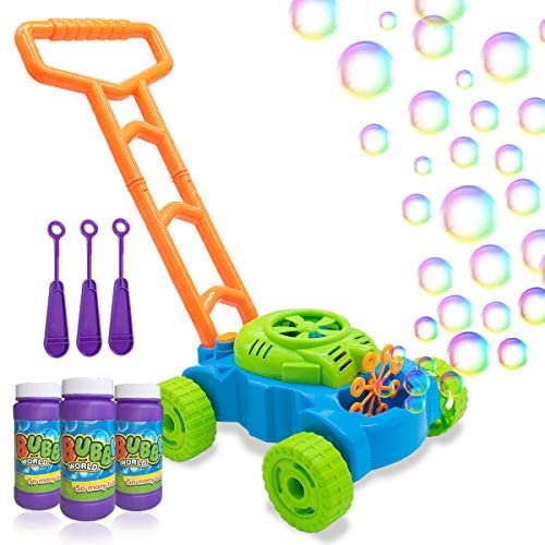 Toys for Toddlers: Lydaz Bubble Mower for Toddlers, Kids Bubble Blower Machine Lawn Games, Outdoor Push Toys Gifts for 1 2 3 4 5 Years Old Baby Boys Girls