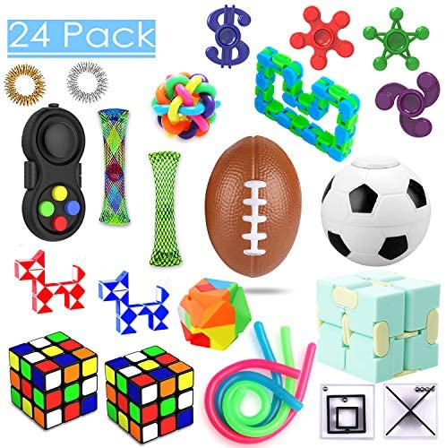 Toys and Games for Autistic Children: 24 Pack Sensory Toys Set, Relieves Stress and Anxiety Fidget Toy for Children Adults, Special Toys Assortment for Birthday Party Favors, Classroom Rewards Prizes, Carnival, Piñata Goodie Bag Fillers