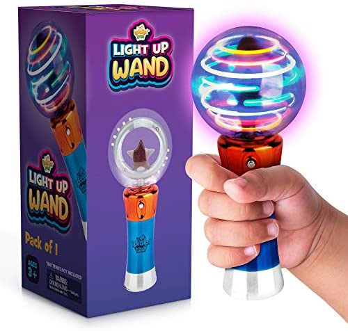 Toys and Games for Autistic Children: Spinning Light-Up Wand for Kids in Gift Box, Rotating LED Toy Wand for Boys and Girls, Magic Princess Sensory Toys for Autistic Children, Best Birthday Gift for Kids 3, 4, 5, 6, 7