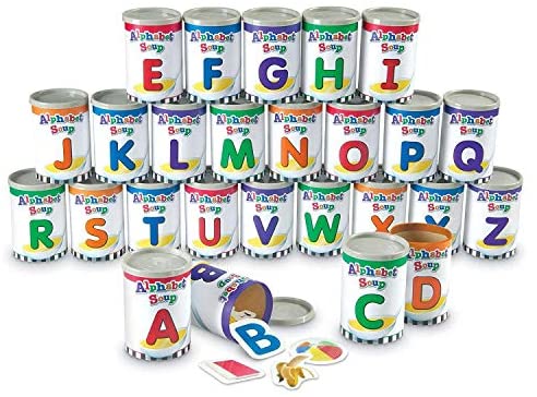 Toys and Games for Pre-Schoolers: Learning Resources Alphabet Soup Sorters, Early Phonics, ABCs, Alphabet Awareness & Recognition, 208 Pieces, Ages 3+