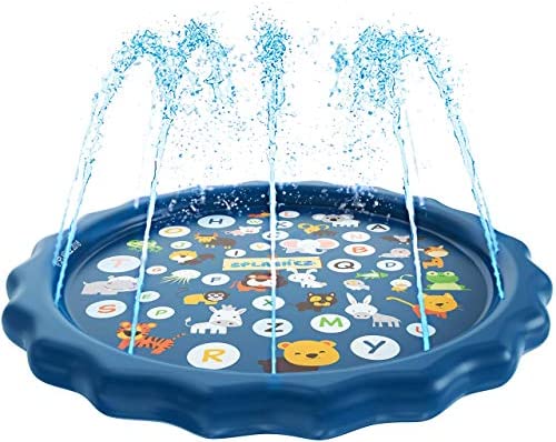 Toys for Toddlers: SplashEZ 3-in-1 Sprinkler for Kids, Splash Pad, and Wading Pool for Learning – Children’s Sprinkler Pool, 60’’ Inflatable Water Toys – “from A to Z” Outdoor Swimming Pool for Babies and Toddlers