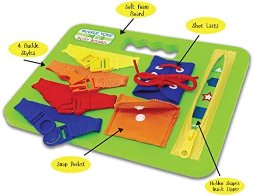 Toys for Toddlers: Buckle Toys – Busy Board