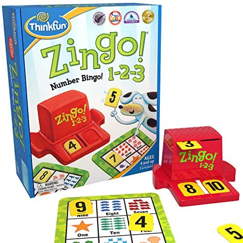 Toys and Games for Pre-Schoolers: ThinkFun Zingo 1-2-3 Number Bingo Game for Age 4 and Up – Award winner and Toy of the Year Nominee