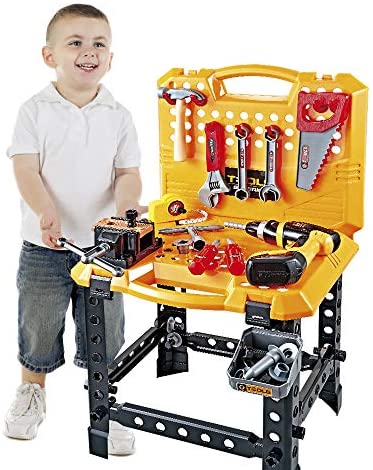 Toys for Toddlers: Toy Choi’s 82 Pieces Kids Construction Toy Workbench for Toddlers, Kids Tool Bench Construction Set with Tools and Drill, Children Toy Shop Tools for Boys and Girls