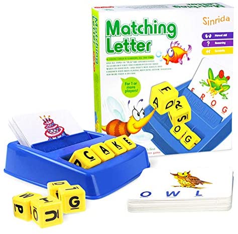 Toys and Games for Pre-Schoolers: Matching Letter Game,Letter Spelling and Reading Game for Preschool Kindergarten 3 and 4 Letter Picture Word Matching Game, Educational Learning Games for Kids