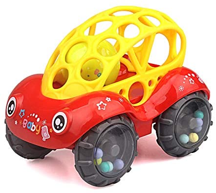 Toys for Babies Under One: ZHFUYS Rattle & Roll Car，3 to 24 Months Baby Toys 5 inch boy and GILR Infant Toys Vehicles