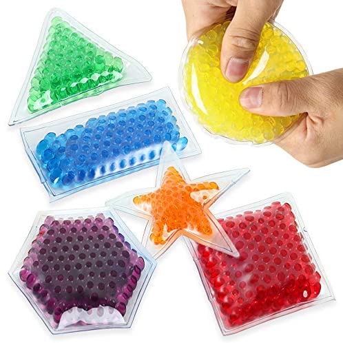 Toys and Games for Autistic Children: Sensory Water Beads Toy for Kids 6 Pack, Shapes Learning Toy for Toddlers, Fidget Stress Balls for Autism/ Anxiety Relief for Adults,Bean Bags Great for Cornhole Tossing Carnival Backyard Outdoor Game