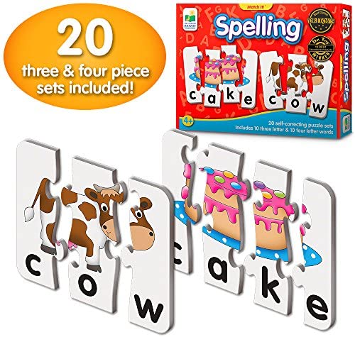 Toys and Games for Autistic Children: The Learning Journey: Match It! – Spelling – 20 Self-Correcting Spelling Puzzle for Three and Four Letter Words with Matching Images