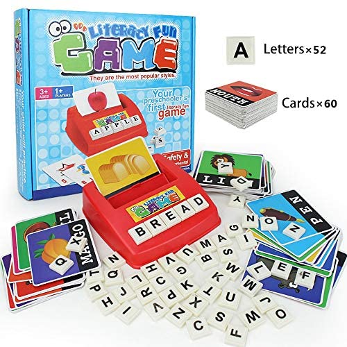 Toys and Games for Pre-Schoolers: Matching Letter Game, Alphabet Reading & Spelling, Words & Objects, Number & Color Recognition, Educational Learning Toy for Preschooler, Kindergarten 3+ Years Toddler Old Kids Boys Girls (Style A)