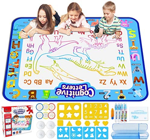 Toys for Toddlers: Jasonwell Aqua Magic Doodle Mat 40 X 32 Inches Extra Large Water Drawing Doodling Mat Coloring Mat Educational Toys Gifts for Kids Toddlers Boys Girls Age 3 4 5 6 7 8 Year Old