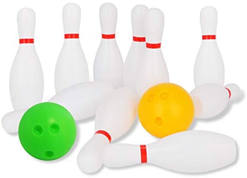 Toys and Games for Pre-Schoolers: Liberry Kids Bowling Set Includes 10 Classical White Pins and 2 Balls, Suitable as Toy Gifts, Early Education, Indoor & Outdoor Games, Great for Toddler Preschoolers and School-age Child, Boys & Girls