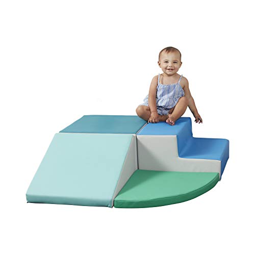 Toys for Toddlers: FDP SoftScape Playtime Step and Slide Climber for Infants and Toddlers, Colorful Beginner Soft Foam Structure for Indoor Active Play, Crawling, Climbing, Sliding