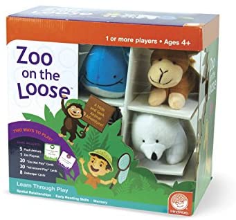 Toys and Games for Pre-Schoolers: MindWare Zoo On The Loose – Early Learning Games for preschoolers – Great for Home or daycares – Includes 5 Stuffed Animals & Parent Guide for Multiple Ways to Play – 1 or More Players, Ages 4+