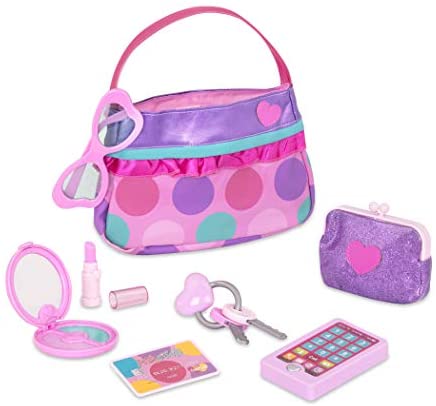 Toys for Toddlers: Play Circle by Battat – Princess Purse Style Set – Pretend Play Multicolor Handbag and Fashion Accessories – Toy Makeup, Keys, Lipstick, Credit Card, Phone, and More for Kids Ages 3 and Up (8 pieces)