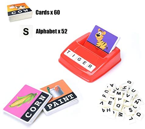 Toys and Games for Pre-Schoolers: English Matching Letter Game, Alphabet Reading & Spelling, Words & Objects, Number & Color Recognition, Cartoon Educational Learning Toy for Preschooler, Kindergarten, Toddlers, Kids Boys Girls