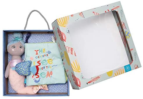 Toys for Babies Under One: Manhattan Toy Under The Sea Soft Book with Mermaid Soft Doll Gift Set for Babies