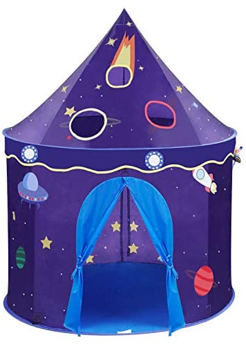 Toys and Games for Autistic Children: Wonder Space Children Play Tent – Space Rocket Castle Pop Up Kids Playhouse, Ideal Indoor Outdoor Gift Game Toy for Boys and Girls