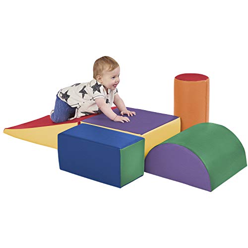 Toys for Toddlers: ECR4Kids – ELR-12683 SoftZone Climb and Crawl Activity Play Set, Lightweight Foam Shapes for Climbing, Crawling and Sliding, Safe Foam Playset for Toddlers and Preschoolers, 5-Piece Set, Primary,Assorted