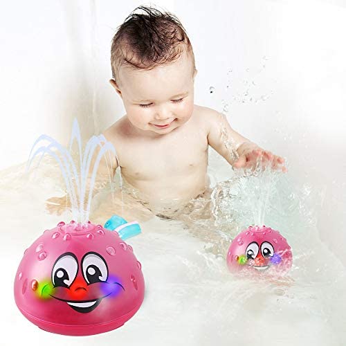 Toys for Toddlers: Bath Toys, Water Spray Toys for Kids Baby Bath Toys for Toddlers LED Light Up Bathtub Toys for Toddlers Sprinkler Bath Toy Baby Shines Bath Toy-Red