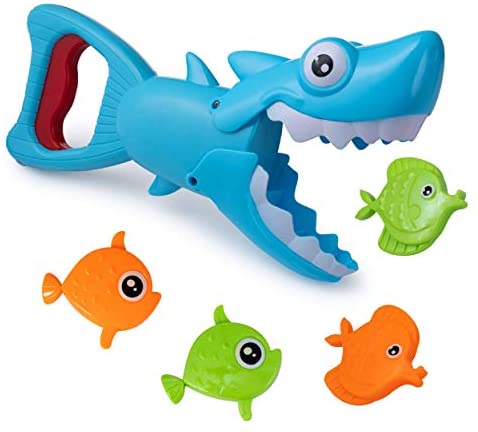 Toys for Toddlers: Hoovy Bath Toys Fun Baby Bathtub Toy Shark Bath Toy for Toddlers Boys & Girls Shark Grabber with 4 Toy Fish Included (Shark Grabber)