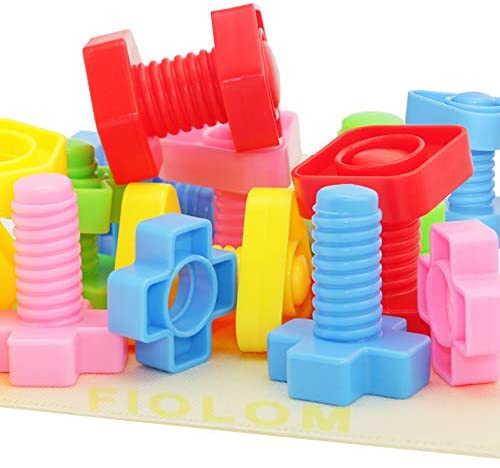 Toys and Games for Autistic Children: FIOLOM Nuts and Bolts Autism Toddler Toys Fine Motor Skills Montessori Toys Occupational Therapy Match Game Jumbo Building Construction Set Sensory Learning Activities for Kids Boys Girls 2 3 4Yr Old Toys and Games for Autistic Children: FIOLOM Nuts and Bolts Autism Toddler Toys Fine Motor Skills Montessori Toys Occupational Therapy Match Game Jumbo Building Construction Set Sensory Learning Activities for Kids Boys Girls 2 3 4Yr Old