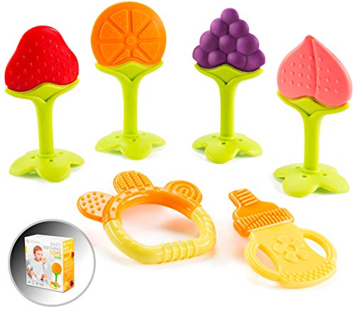 Toys for Babies Under One: Baby Teething Toys for Newborn Infants (6-Pack) Freezer Safe Infant and Toddler Silicone Teethers Soothe Babies Gums, Perfect Baby Shower Gift Toys for Babies Under One: Baby Teething Toys for Newborn Infants (6-Pack) Freezer Safe Infant and Toddler Silicone Teethers Soothe Babies Gums, Perfect Baby Shower Gift