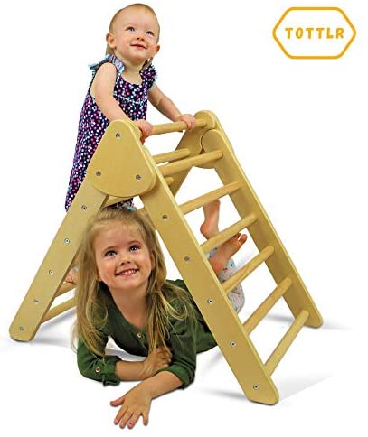 Toys for Toddlers: TOTTLR Pikler Triangle – Montessori Toddler Climber – Indoor Foldable Climbing Toys for Toddler Play, Balance, Muscle Strength and Coordination