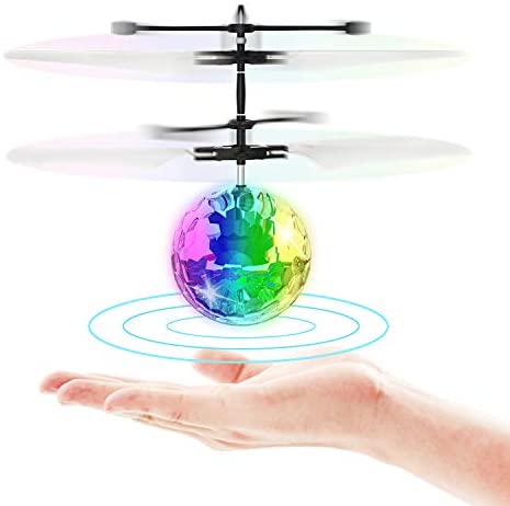 Toys and Games for Autistic Children: Flying Toy Ball Infrared Induction RC Flying Toy Built-in LED Light Disco Helicopter Shining Colorful Flying Drone Indoor and Outdoor Games Toys for 1 2 3 4 5 6 7 8 9 10 Year Old Boys and Girls