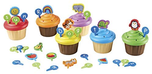 Toys and Games for Pre-Schoolers: Learning Resources ABC Cupcake Party Toppers, Homeschool, Early Alphabet Learning, Sorting Cupcake Letters, Vocabulary Toy, Ages 3+