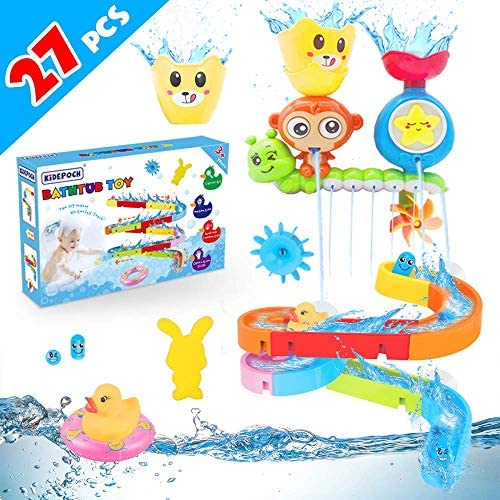 Toys for Toddlers: Baby Bath Toys 27 pcs Bathtub Bath Toys for Toddlers 3-4 Years Old DIY Waterfall Track Bath Toys for Kids Ages 4-8, Waterfall Station Educational Bath Toys for Boys & Girls