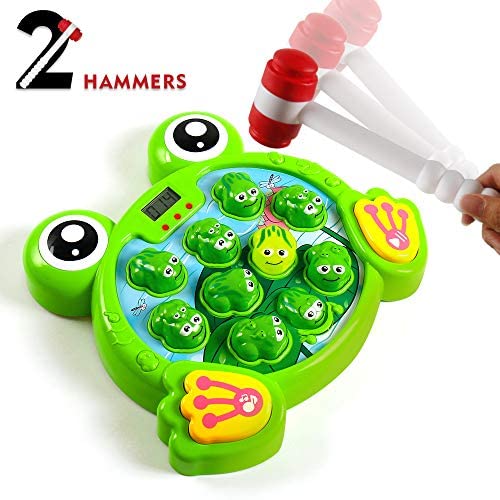 Toys and Games for Pre-Schoolers: YEEBAY Interactive Whack A Frog Game, Learning, Active, Early Developmental Toy, Fun Gift for Age 2,3, 4, 5, 6, 7, 8 Years Old Kids, Boys, Girls,2 Hammers Included