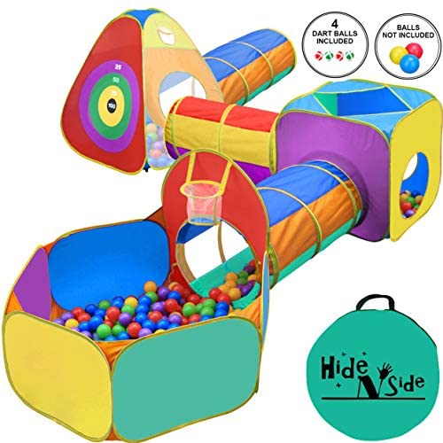 Toys for Toddlers: Gift for Toddler Boys & Girls, Ball Pit, Play Tent and Tunnels for Kids, Best Birthday Gift for 1 2 3 4 5 Year old Pop Up Baby Play Toy, Target Game w/ 4 Darts Indoor & Outdoor, Pit Balls Not Included