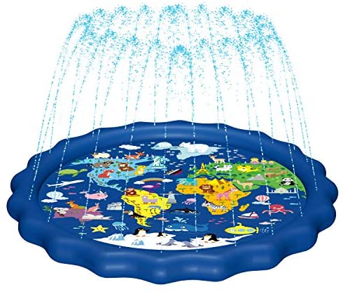 Toys for Toddlers: MAGIFIRE Splash Pad, Sprinkler for Kids & Baby Pool 3-in-1 67″ Water Toys Gifts for 1 2 3 4 5 Year Old Boys Girls Toddler Splash Play Mat(Map)