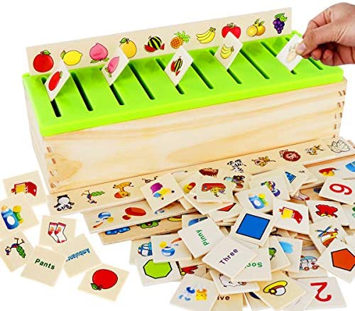 Toys for Toddlers: Wooden Montessori Toys for Toddlers Sorting Box Educational Toys Preschool Kindergarten Learning Games Activities Matching Fine Motor Skills STEM for Kids Girls Boys Age 2 3 4 5 Year Old