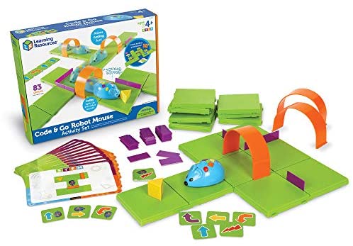 Toys and Games for Pre-Schoolers: Learning Resources Code & Go Robot Mouse Activity Set, 83 Pieces, Ages 4+
