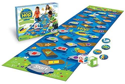 Toys and Games for Pre-Schoolers: Learning Resources Crocodile Hop Floor Game, Early Learning Skills, Individual Or Group Play, Ages 3+,Multi-color,100 x 30 in