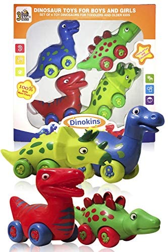 Toys for Toddlers: 3 Bees & Me Dinosaur Toys for Boys and Girls – Set of 4 Toy Dinosaurs for Kids