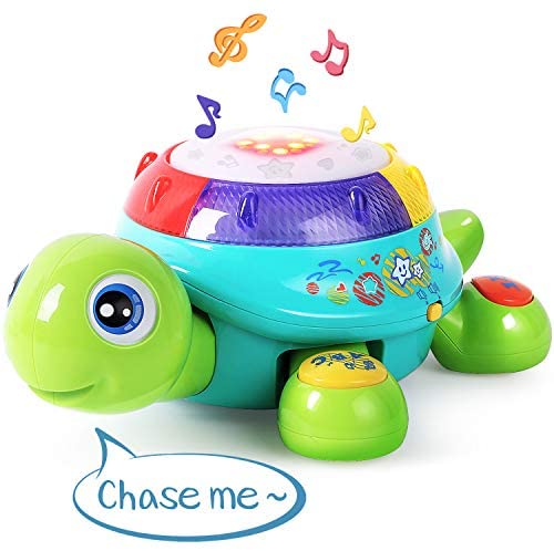 Toys for Babies Under One: Musical Turtle Toy, English & Spanish Learning, Electronic Toys W/ Lights and Sounds, Early Educational Development Gift 6 7 8 9 10 11 12 Months, 1, 2 Year Olds Baby Infants Toddlers Boys Girls-Yellow